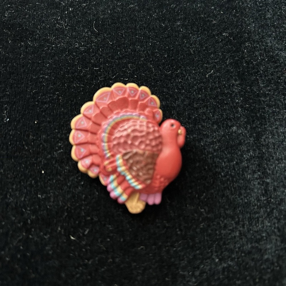 Vintage Hallmark Cards Thanksgiving Turkey Brooch Pin 1980s 1990s